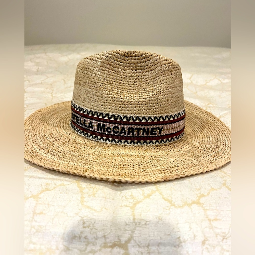 Stella McCartney Raffia Hat with Ethnic Logo